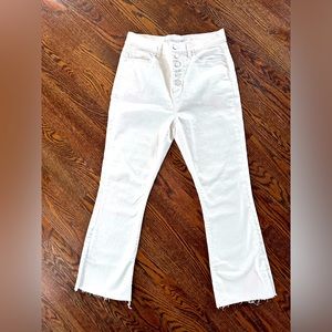 Loft kick crop flare white jeans in size 27 Petite
